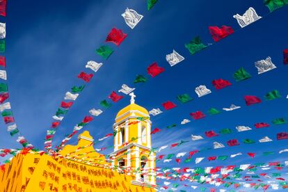 Iglesia de Izamal, uno de los Pueblos Mágicos de Mexico en Yucatán. 