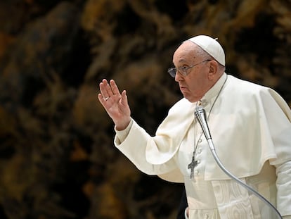 El papa Francisco, durante una audiencia general este miércoles en el Vaticano.