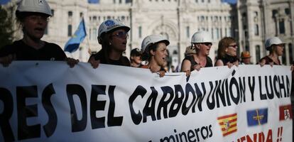 Manifestación de mineros en Madrid en julio