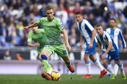 Lo Celso, en el duelo ante el Espanyol en Cornellà.