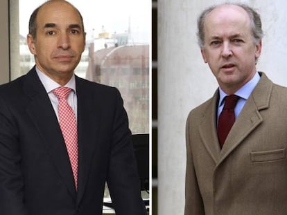 El exconsejero -y brevemente presidente- de Abengoa, Antonio Fornieles (izquierda); el exconsejero delegado Manuel Sánchez Ortega (centro), y el expresidente de la compañía Felipe Benjumea (d).