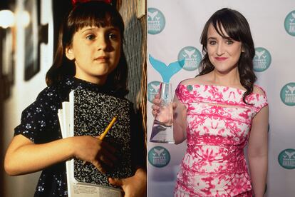 Matilda - Mara Wilson

Una niña prodigio convertida en juguete roto. Wilson decidió retirarse de la actuación en la adolescencia, después de sufrir episodios de ansiedad y depresión. Ahora trabaja como actriz de doblaje, escritora y dramaturga, habiendo estrenado ya una obra en el Off-Broadway.