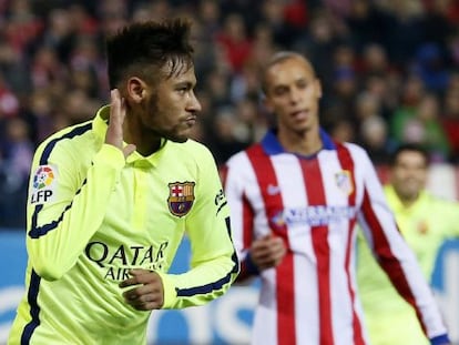 Neymar celebra un dels gols del Barça.