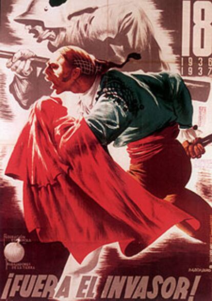 <i>¡Fuera el invasor!,</i> cartel de José Bardasano, fechado en Valencia en 1937.