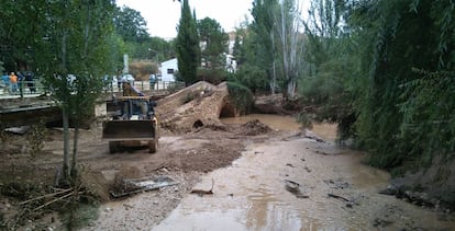 Una zona de Riofrío (Granada), tras la riada.