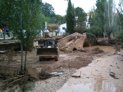 Una zona de Riofrío (Granada), tras la riada.