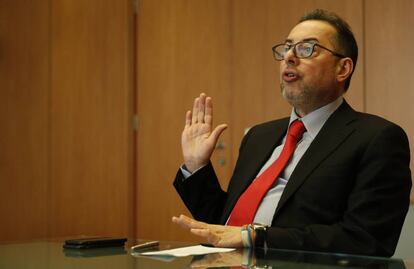 Gianni Pittella, este lunes, en un momento de la entrevista en Madrid.