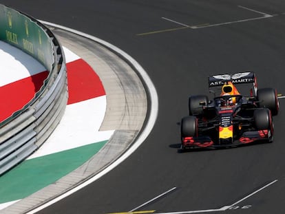 Max Verstappen, durante la sesión de clasificación en Hungaroring.