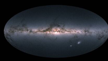 Imagem da Via Láctea e outras galáxias próximas.
