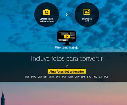 Sólo tenemos que arrastrar el archivo RAW para convertirlo