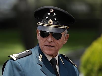 El general Salvador Cienfuegos, en un desfile militar de 2016, cuando era secretario de Defensa.