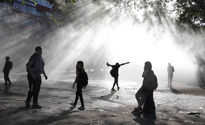 Manifestantes en Santiago de Chile, el pasado sábado.