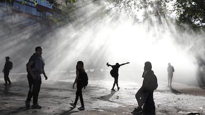 Manifestantes en Santiago de Chile, el pasado sábado.