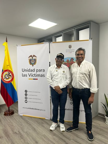 Adith Rafael Romero y Alfredo Eljach, exalcalde de Barrancabermeja y coordinador de empalme de la entidad.