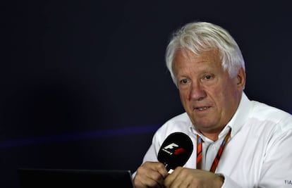 Charlie Whiting, durante el Gran Premio de México en 2017.