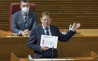 Ximo Puig, en las Cortes valencianas.