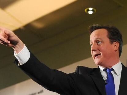 David Cameron, durante una conferencia en Londres.