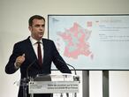 French Health Minister Olivier Veran addresses media representatives during a press conference about the situation of the novel coronavirus (Covid-19) pandemic in France, at the Health Ministry in Paris, on September 23, 2020. (Photo by Eliot BLONDET / various sources / AFP)