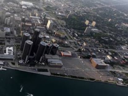 Vista aérea de Detroit, Michigan (EE.UU.).