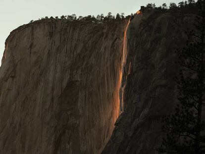 La Horsetail Fall, en el parque nacional de Yosemite (EE UU), el pasado 23 de febrero.