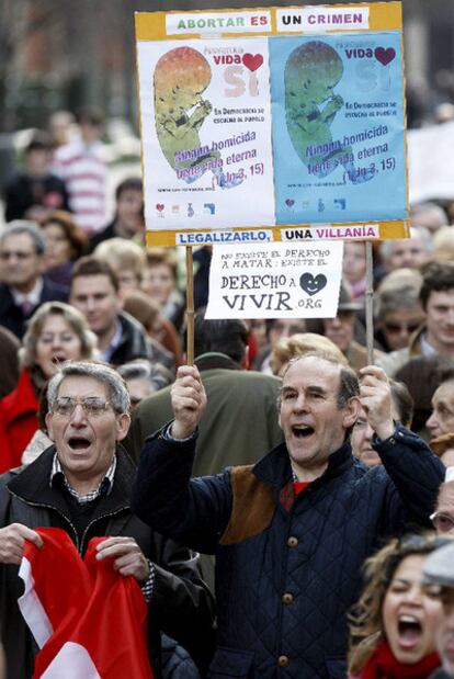 Manifestación contra el aborto en Pamplona el pasado 6 de marzo.