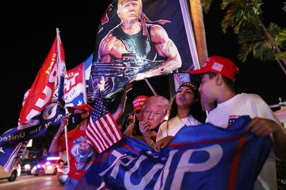 Simpatizantes de Donald Trump se manifiestan en Florida el pasado martes, el día de las elecciones en Estados Unidos.