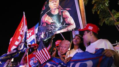 Simpatizantes de Donald Trump se manifiestan en Florida el pasado martes, el día de las elecciones en Estados Unidos.
