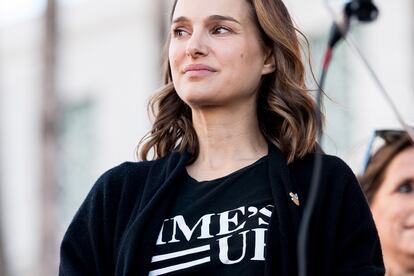 Natalie Portman en la marcha de las mujeres celebrada en Los Ángeles.