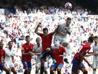 Sergio Ramos, no jogo diante do Osasuna.