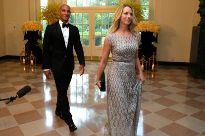 Adrian Fenty y Laurene Powell.