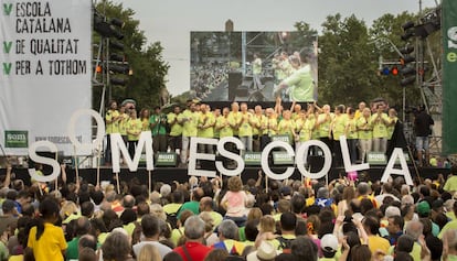 Manifestaci&oacute;n en defensa de la inmersi&oacute;n, en 2014.