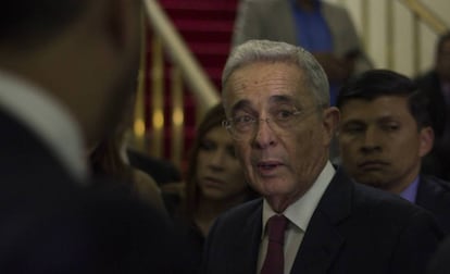 Álvaro Uribe Vélez, en el Congreso de Colombia.