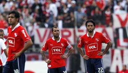 Los jugadores de Independiente desolados