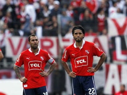 Los jugadores de Independiente desolados