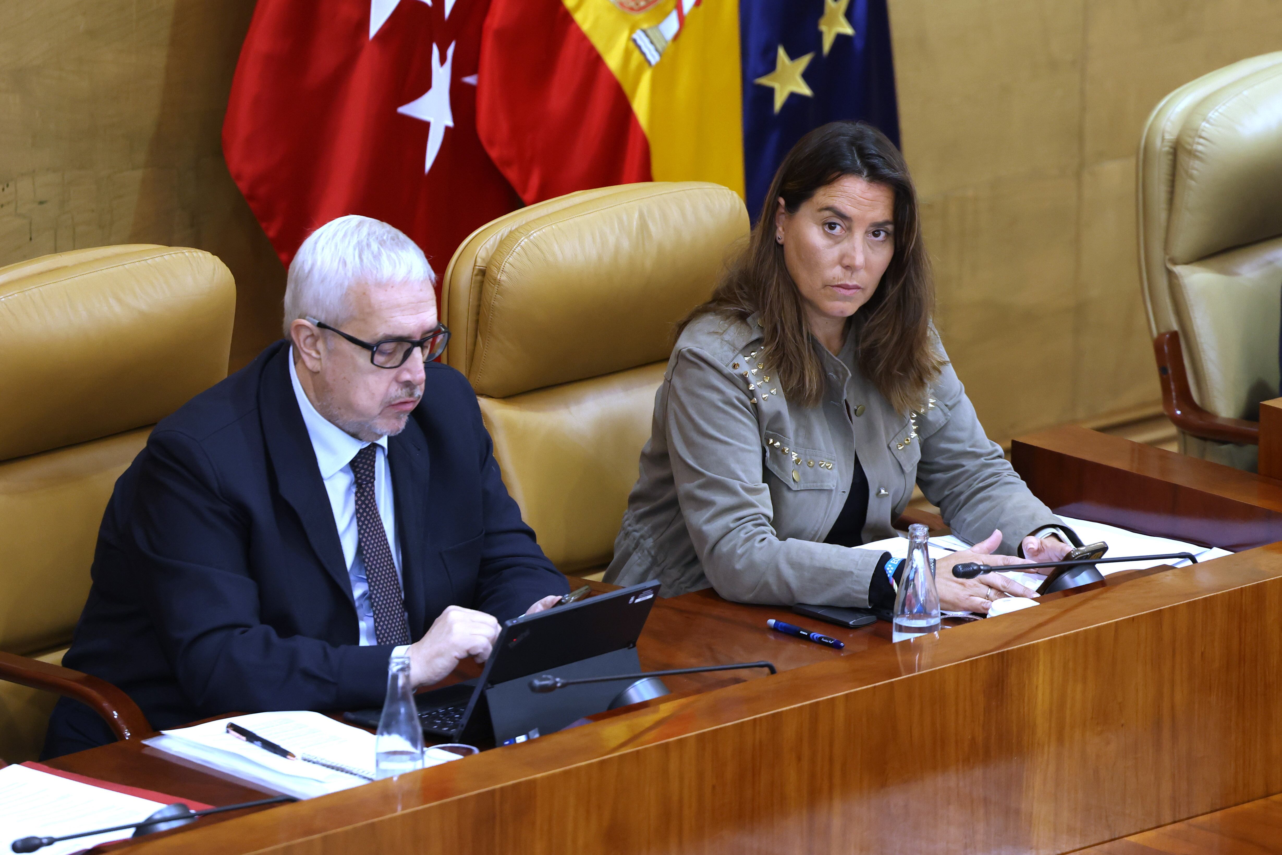 La vicepresidenta primera, Ana Millán, durante el pleno en la Asamblea de Madrid.
