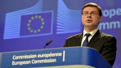 Valdis Dombrovskis, vicepresidente de la Comisi&oacute;n Europea.