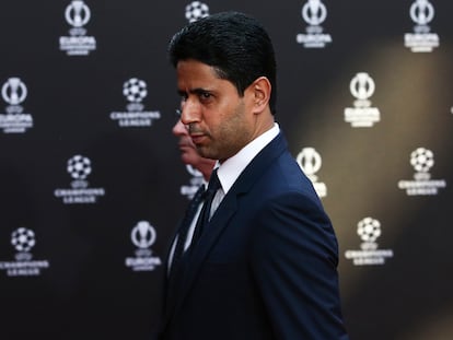 El presidente del PSG, Nasser Al-Khelaifi, hace una semana en Estambul, en el sorteo de la fase de grupos de la Champions.