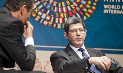 O ministro de Fazenda do Brasil, Joaquim Levy, na quinta-feira em Lima (Peru).