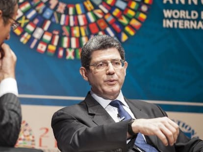 O ministro de Fazenda do Brasil, Joaquim Levy, na quinta-feira em Lima (Peru).