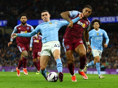 Phil Foden en el Manchester City vs Aston Villa