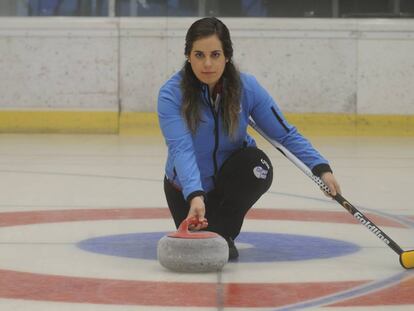 Irantzu García, en la pista de hielo de Vitoria.