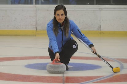 Irantzu García, en la pista de hielo de Vitoria.