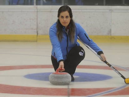 Irantzu García, en la pista de hielo de Vitoria.