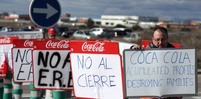 Protestas contra el ERE planteado Coca- Cola de Fuenlabrada (Madrid)