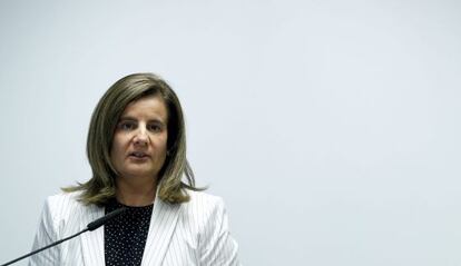 La ministra de Empleo, Fátima Báñez, en un acto en Madrid