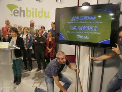 Presentación de las 150 medidas económicas de EH Bildu en San Sebastián.