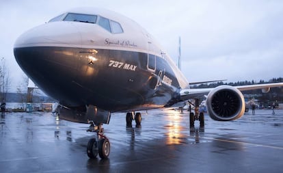 Un Boeing 737 MAX 8 en la planta de la compañía en Renton (Washington, EE UU).