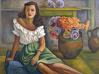 <i>Retrato de mujer,</i> de Diego Rivera, pintado en 1944.