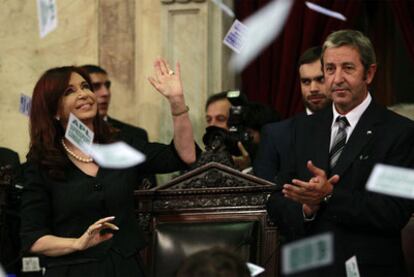 La presidenta Cristina Kirchner, durante la sesión inaugural del Congreso argentino.