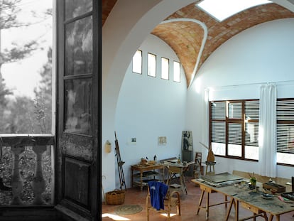 Joan Miró, en Mas Miró y el estudio del artista.